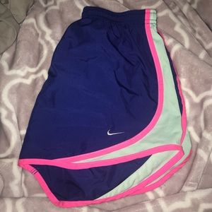 blue & pink nike shorts